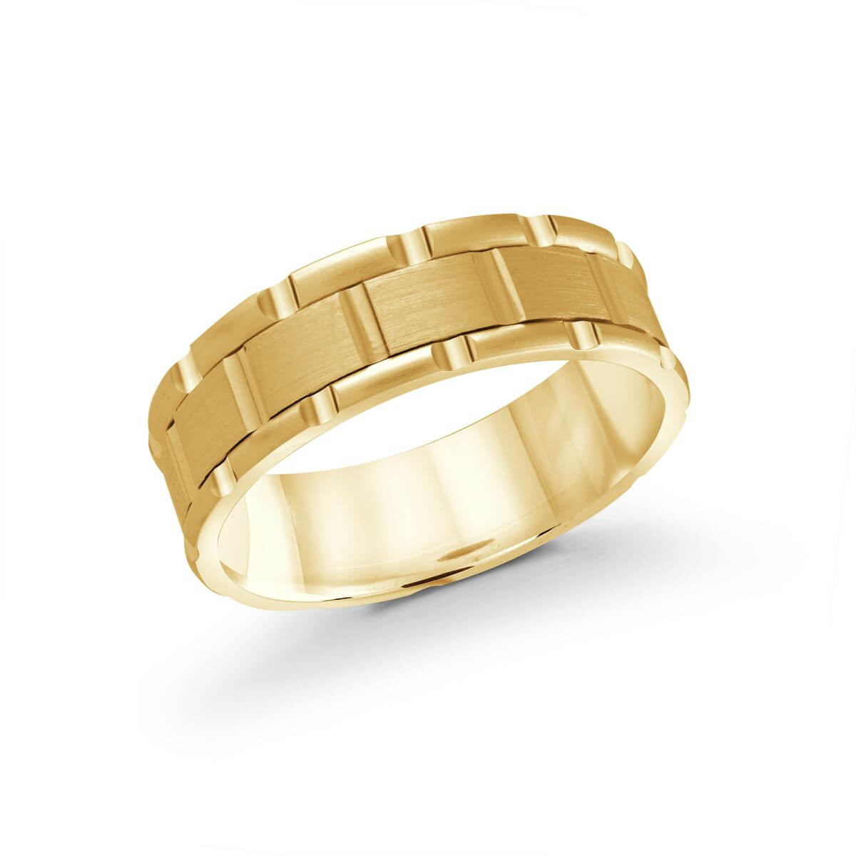 MRD-044-7Y Mardini 7mm Men's Wedding Band in 10K Yellow Gold MRD-044-7Y
