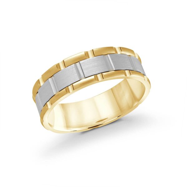 Mardini 7mm Men's Wedding Band in 10K Yellow White Gold MRD-044-7YW