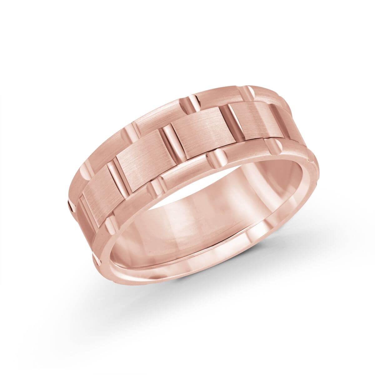 Mardini 8mm Men's Wedding Band in 10K Pink Gold MRD-044-8P
