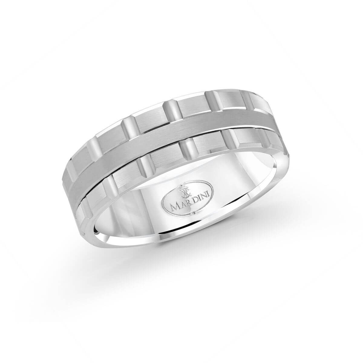 Mardini 7mm Men's Wedding Band in 10K White Gold MRD-045-7W