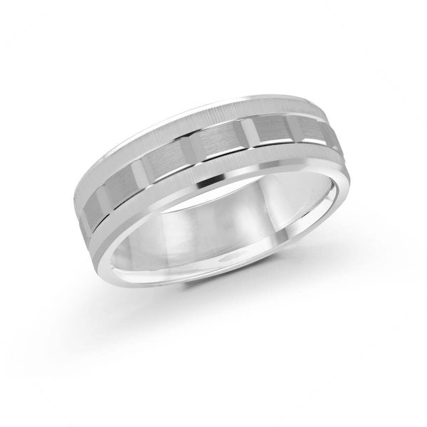 Mardini 7mm Men's Wedding Band in 10K White Gold MRD-046-7W
