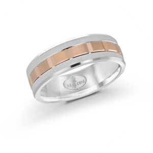 Mardini 7mm Men's Wedding Band in 10K White Pink Gold MRD-046-7WP