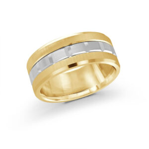 Mardini 9mm Men's Wedding Band in 10K Yellow White Gold MRD-046-9YW