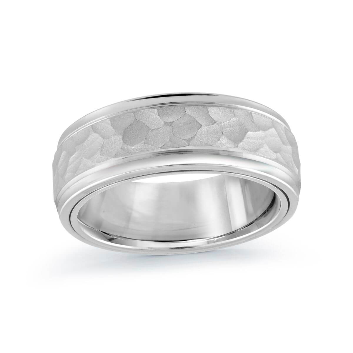 Mardini 8mm Men's Wedding Band in 10K White Gold MRD-053-8W