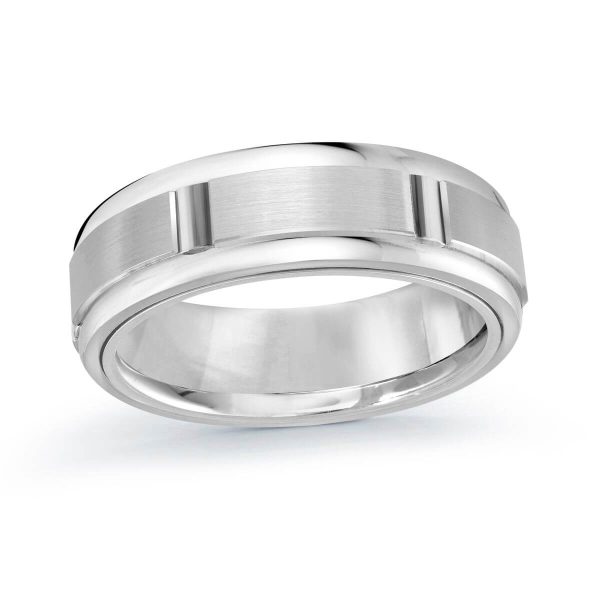 Mardini 7mm Men's Wedding Band in 10K White Gold MRD-056-8W