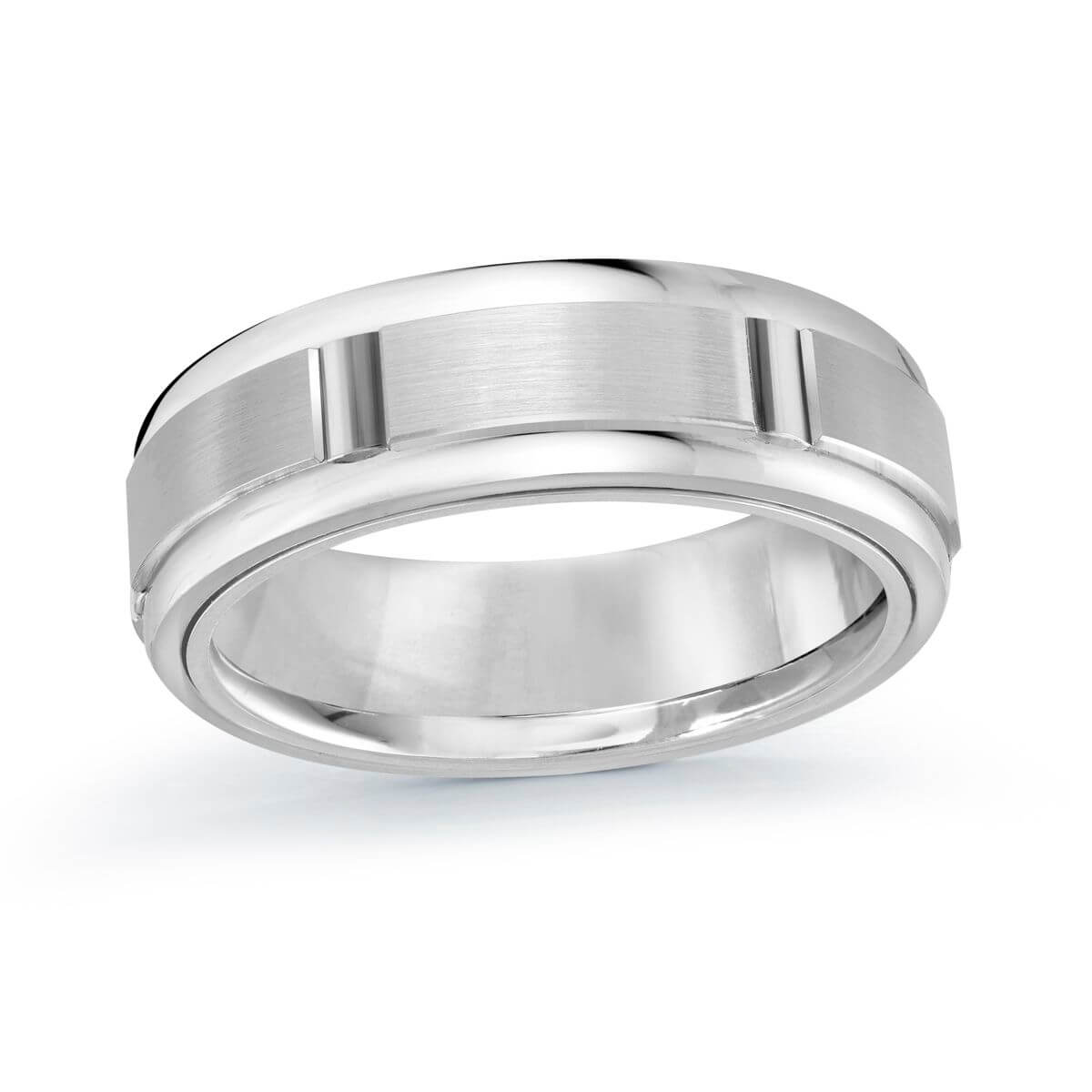 Mardini 7mm Men's Wedding Band in 10K White Gold MRD-056-8W