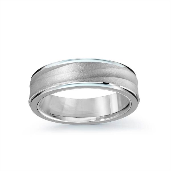 Mardini 6mm Men's Wedding Band in 10K White Gold MRD-058-6W