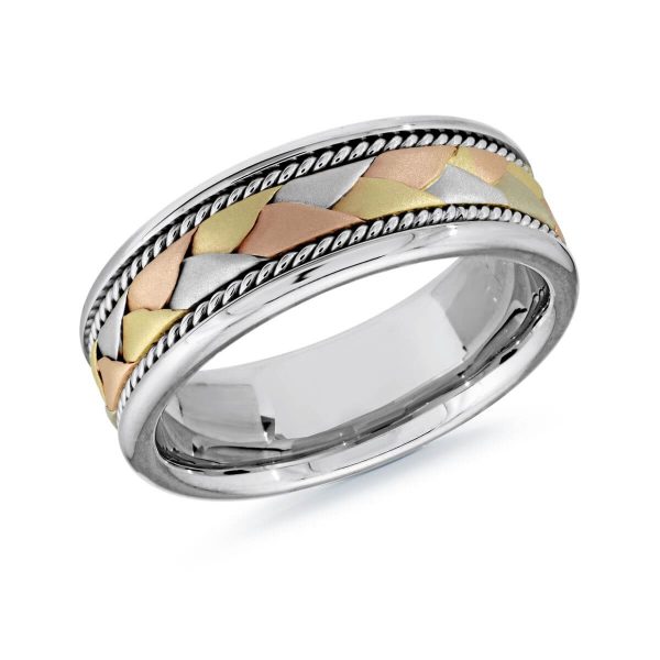 Mardini 8mm Men's Wedding Band in 10K White Gold MRD-060-8WWT