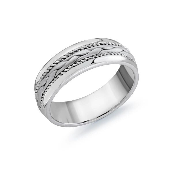 Mardini 7mm Men's Wedding Band in 10K White Gold MRD-061-7W