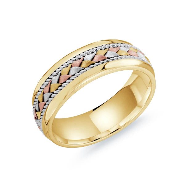 Mardini 7mm Men's Wedding Band in 10K Yellow White Gold MRD-066-7YWT