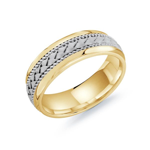 Mardini 7mm Men's Wedding Band in 10K Yellow White Gold MRD-066-7YWW