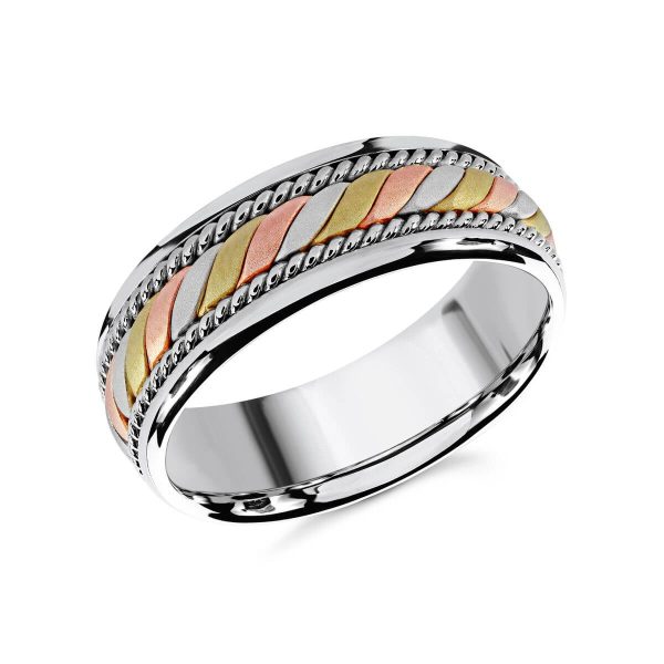 Mardini 8mm Men's Wedding Band in 10K White Gold MRD-070-8WWT
