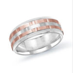 Mardini 8mm Men's Wedding Band in 10K White Pink Gold MRD-083-8WP