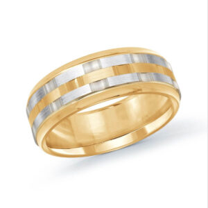 Mardini 8mm Men's Wedding Band in 10K Yellow White Gold MRD-083-Y8W