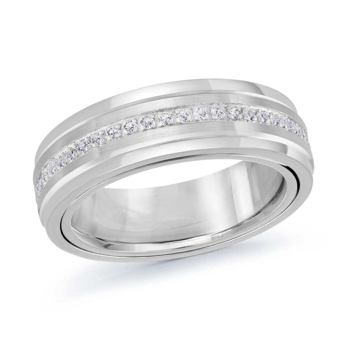 Mardini 6mm Men's Wedding Band in 10K White Gold MRD-089-6W28