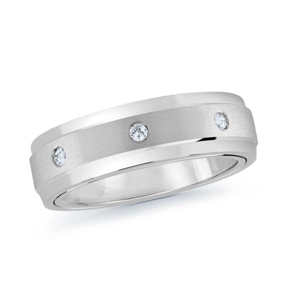 Mardini 6mm Men's Wedding Band in 10K White Gold MRD-090-6W12