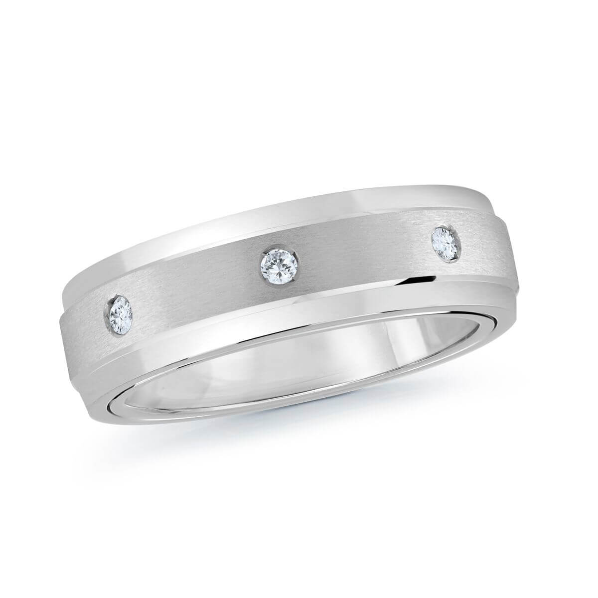 Mardini 6mm Men's Wedding Band in 10K White Gold MRD-090-6W12