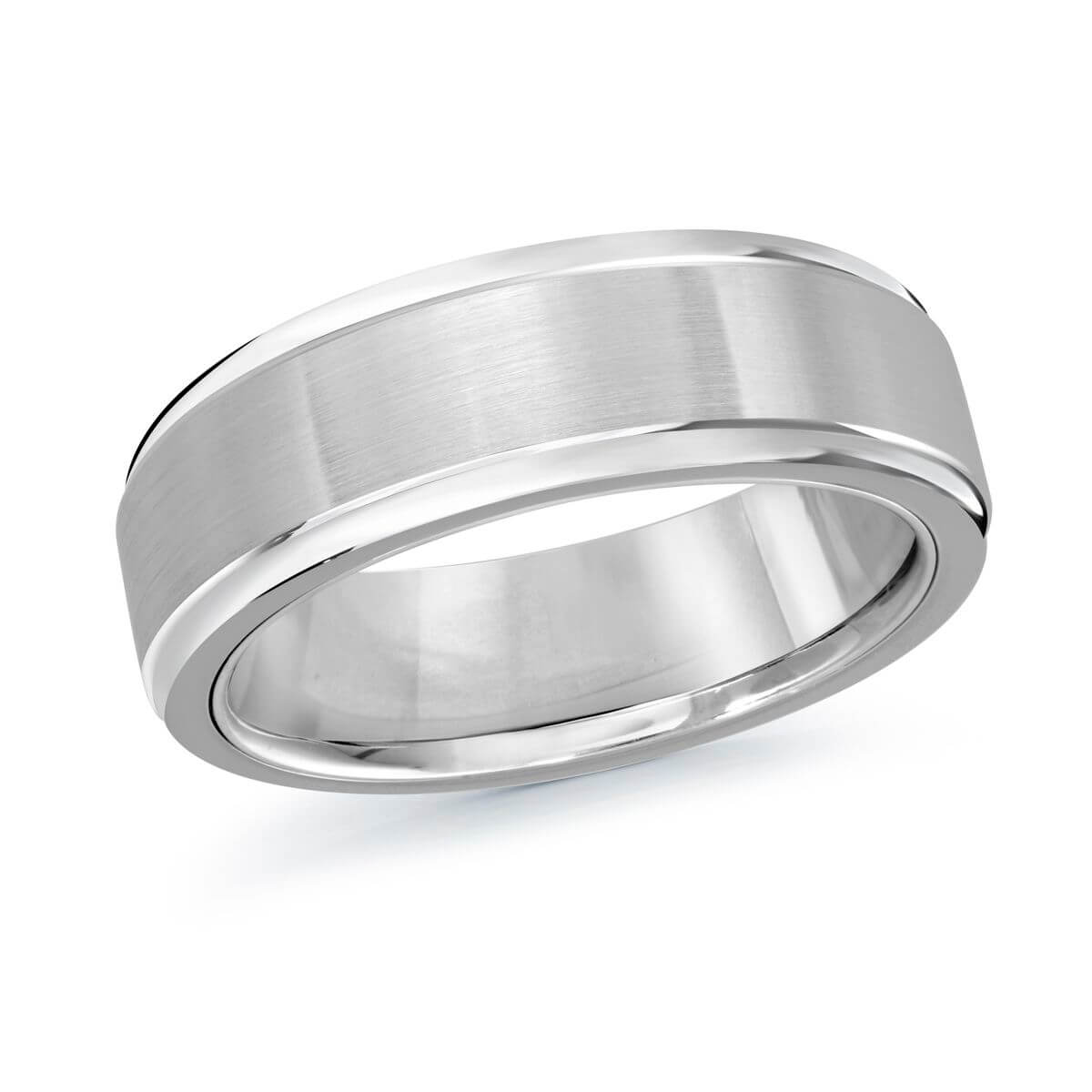 Mardini 8mm Men's Wedding Band in 10K White Gold MRD-095-8W