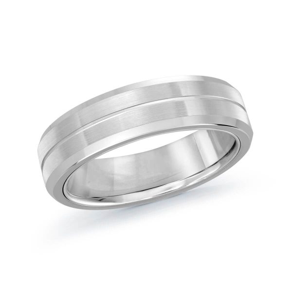 Mardini 6mm Men's Wedding Band in 10K White Gold MRD-096-6W