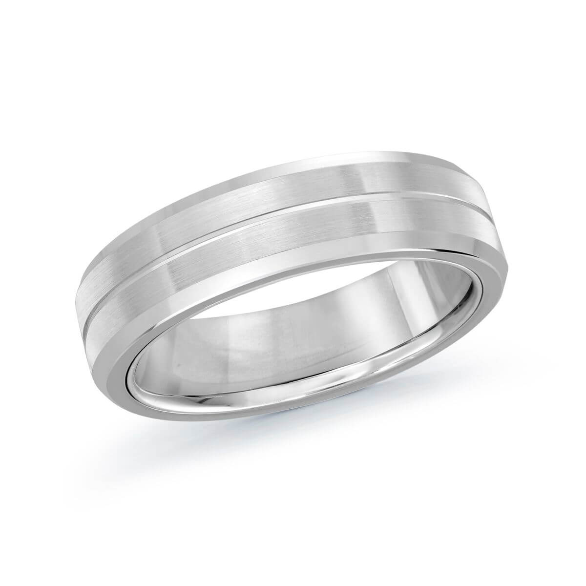 Mardini 6mm Men's Wedding Band in 10K White Gold MRD-096-6W
