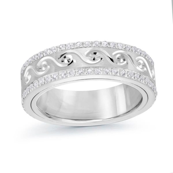 Mardini 6mm Men's Wedding Band in 10K White Gold MRD-099-6W50