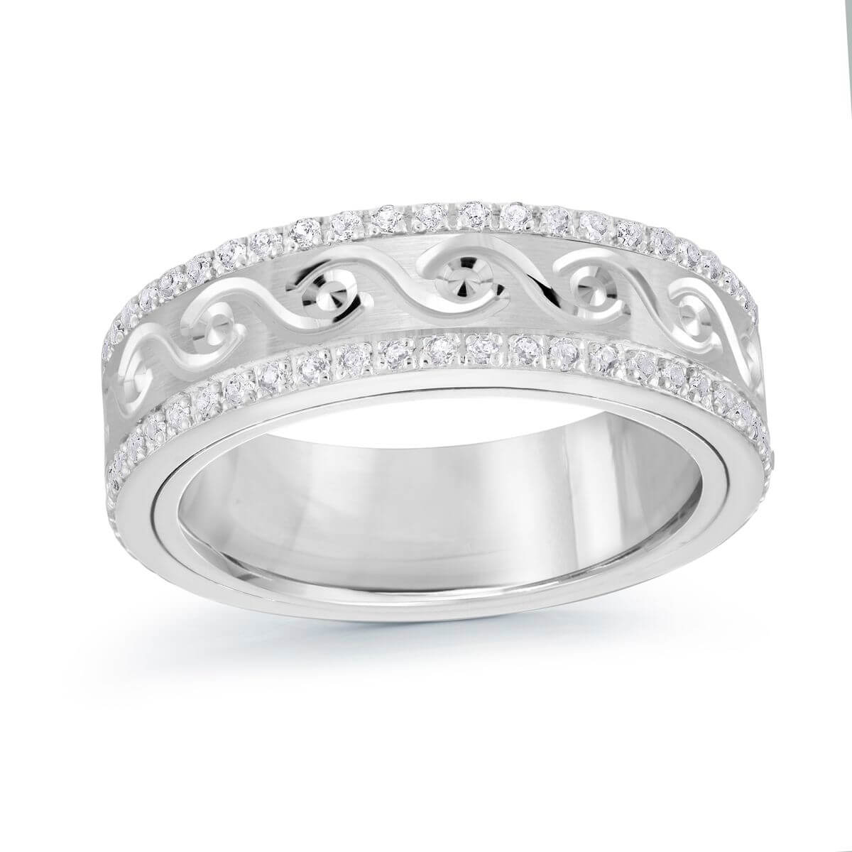 Mardini 6mm Men's Wedding Band in 10K White Gold MRD-099-6W50