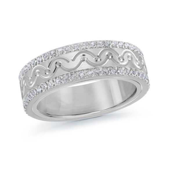 Mardini 6mm Men's Wedding Band in 10K White Gold MRD-101-6W50