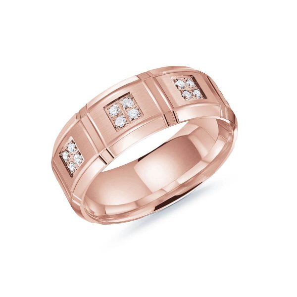 Mardini 8mm Men's Wedding Band in 10K Pink Gold MRD-112-8P22