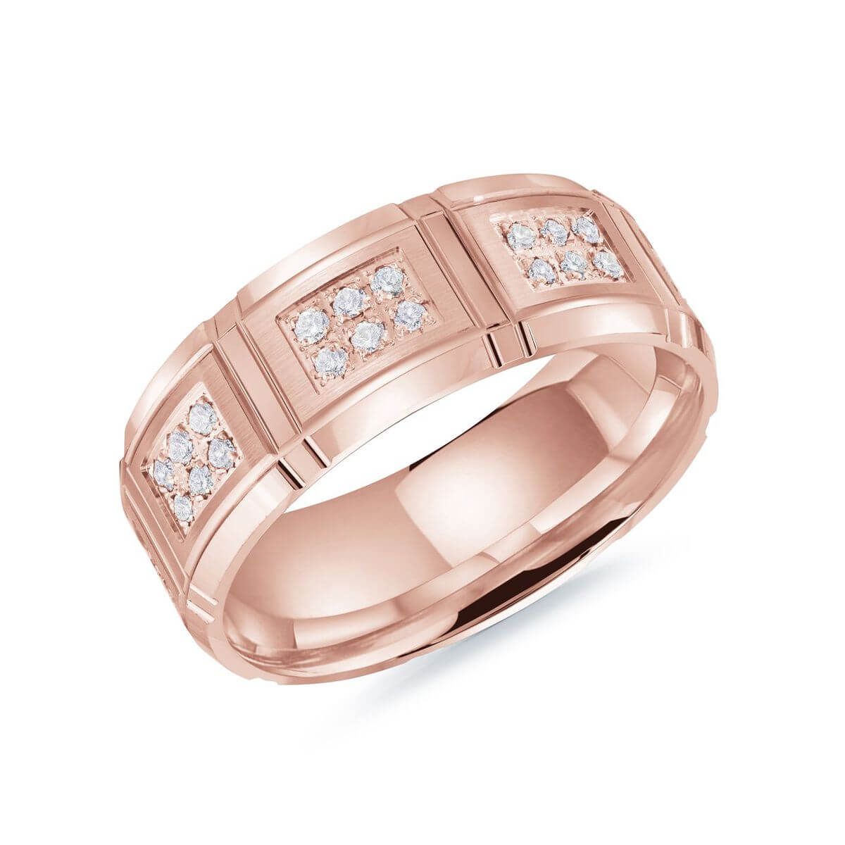 Mardini 8mm Men's Wedding Band in 10K Pink Gold MRD-113-8P34