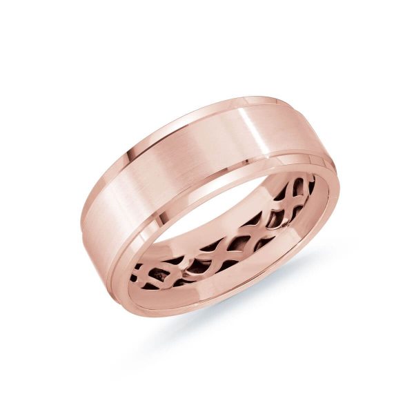 Mardini 8mm Men's Wedding Band in 10K Pink Gold MRD-123-8P