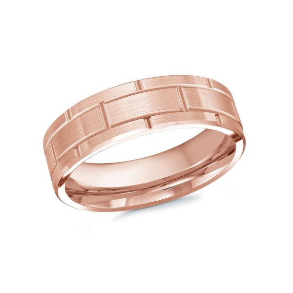 Mardini 7mm Men's Wedding Band in 10K Pink Gold MRD-235-7P