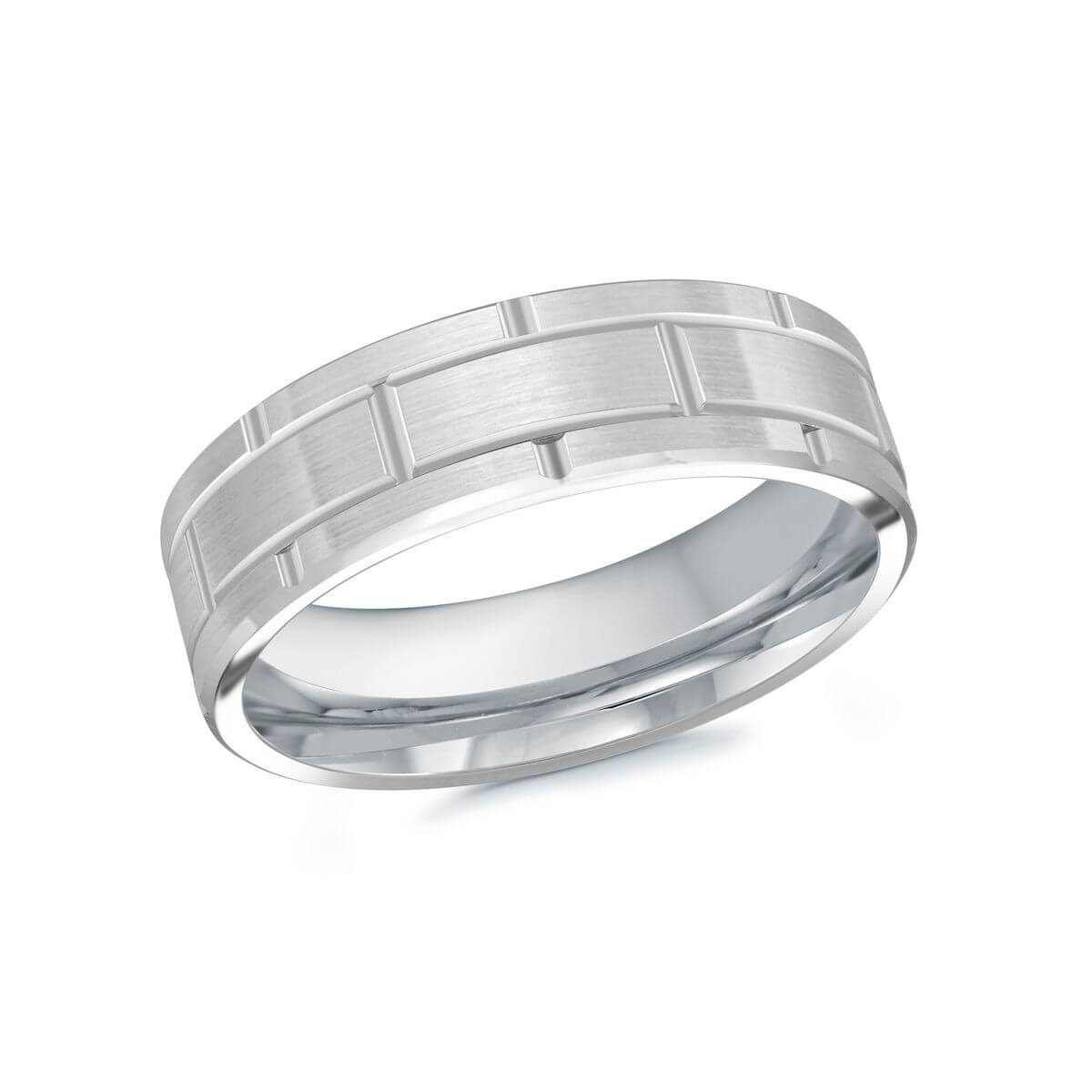 Mardini 7mm Men's Wedding Band in 10K White Gold MRD-235-7W
