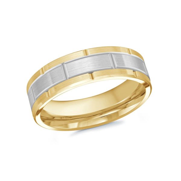 Mardini 7mm Men's Wedding Band in 10K Yellow White Gold MRD-235-7YW