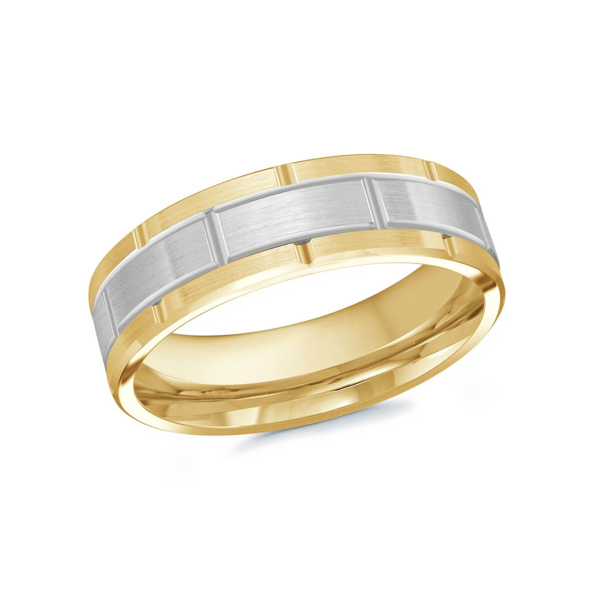 Mardini 7mm Men's Wedding Band in 10K Yellow White Gold MRD-235-7YW