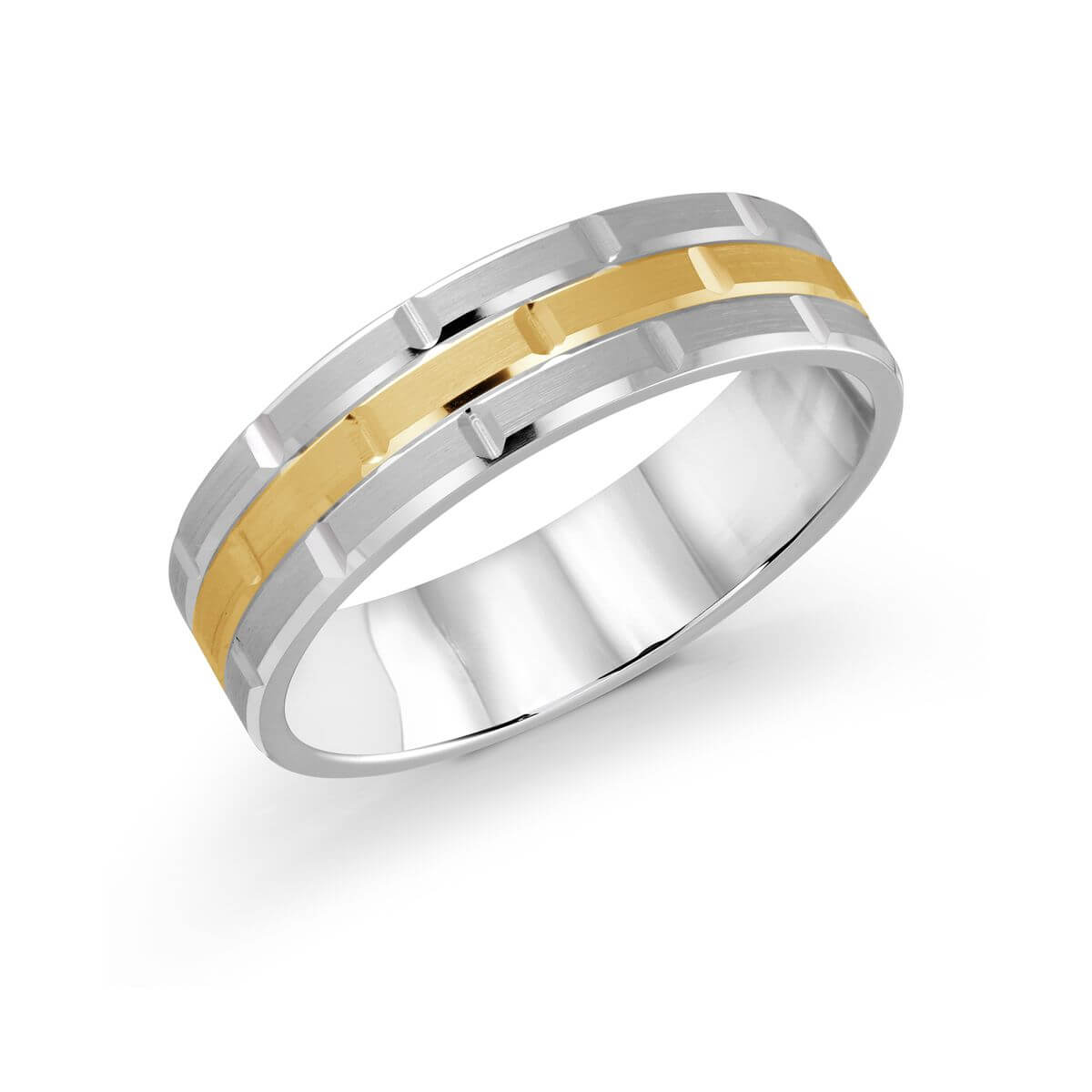 Mardini 6mm Men's Wedding Band in 10K White Yellow Gold MRD-476-6WY