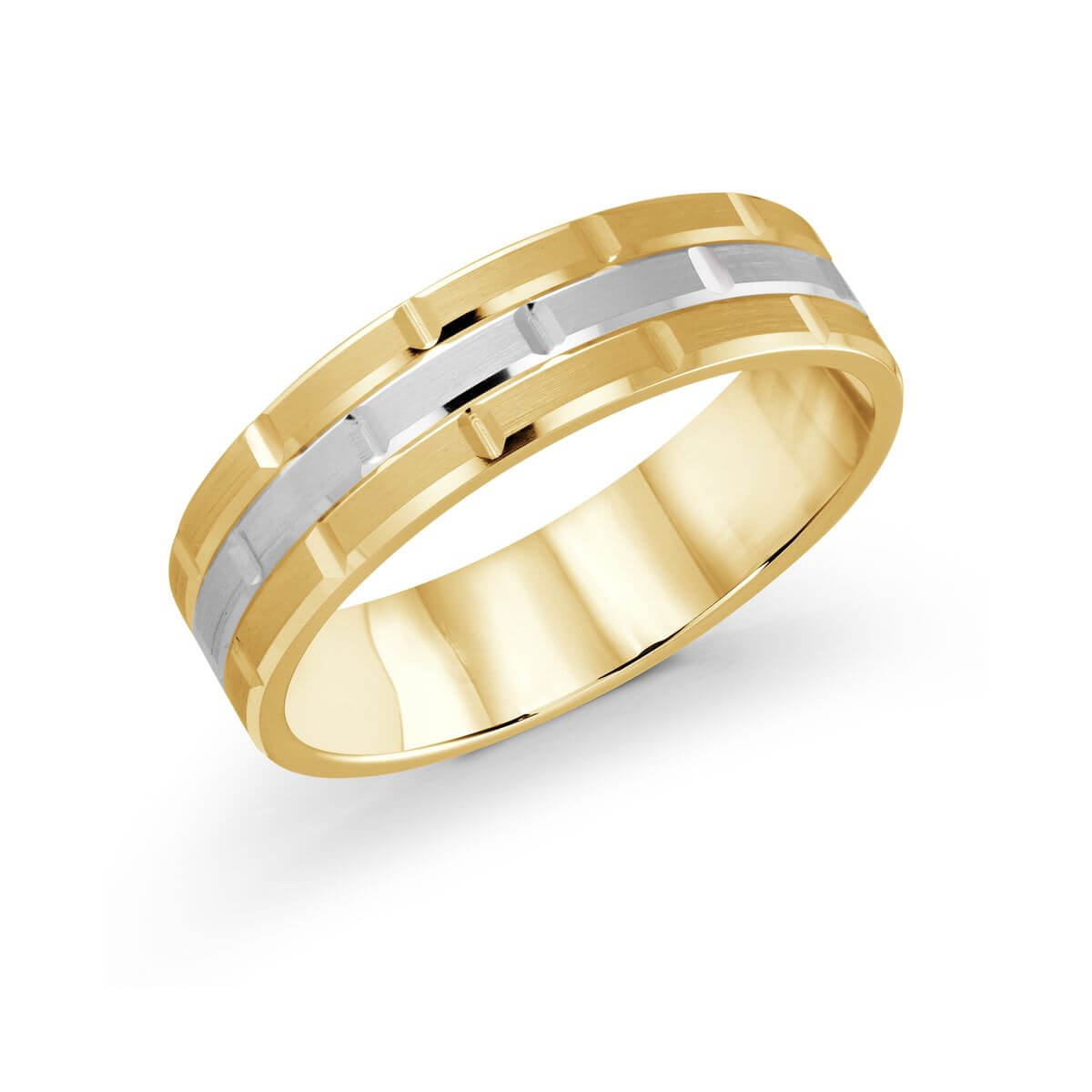 MRD-476-6YW Mardini 6mm Men's Wedding Band in 10K Yellow White Gold MRD-476-6YW