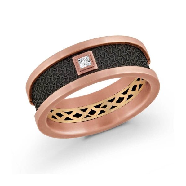 Mardini 8mm Men's Wedding Band in 14K Pink Yellow Gold MRDA-006-8PZY5
