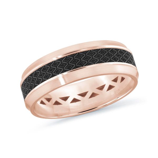 Mardini 7mm Men's Wedding Band in 14K Pink Gold MRDA-016-7P