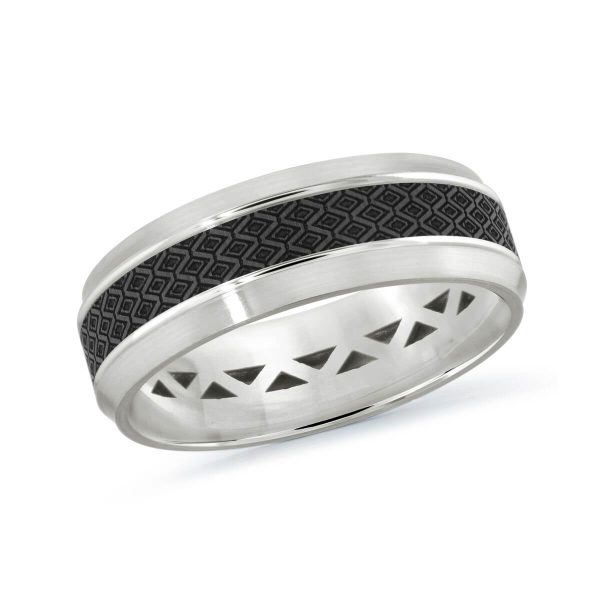 Mardini 7mm Men's Wedding Band in 14K White Gold MRDA-016-7W