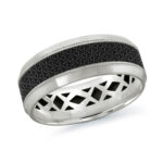 Mardini 8mm Men's Wedding Band in 14K White Gold MRDA-017-8W