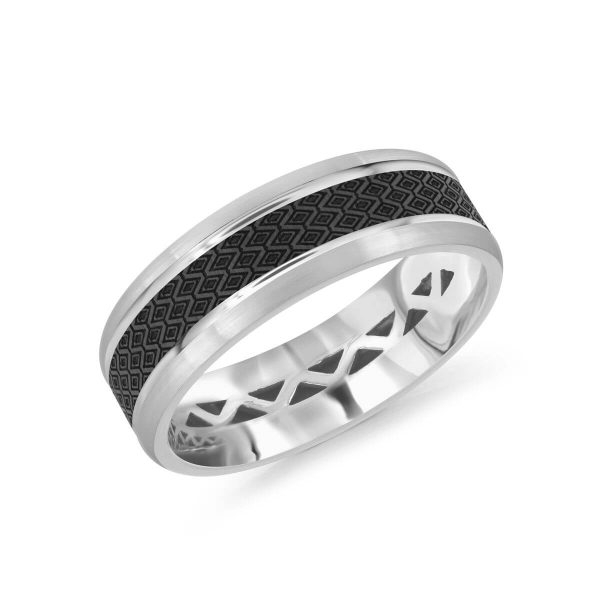 Mardini 7mm Men's Wedding Band in 14K White Gold MRDA-021-7W