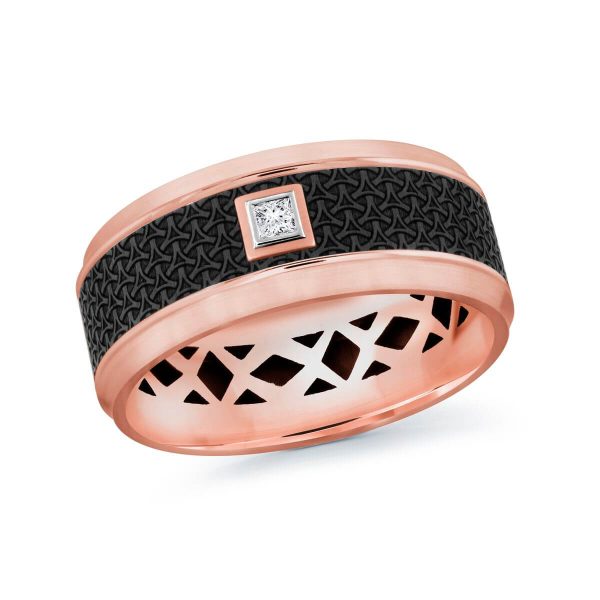 Mardini 9mm Men's Wedding Band in 14K Pink Gold MRDA-022-9P5
