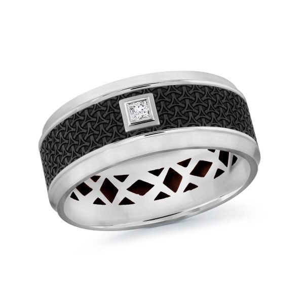 Mardini 9mm Men's Wedding Band in 14K White Gold MRDA-022-9W5