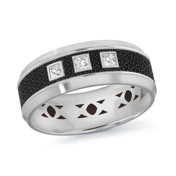 Mardini 8mm Men's Wedding Band in 14K White Gold MRDA-023-8W15