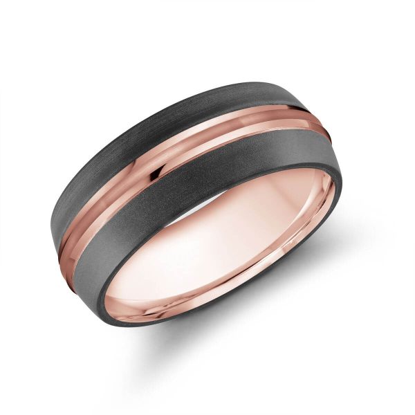 Mardini 8mm Men's Wedding Band in 14K Pink Gold MRDA-026-8P