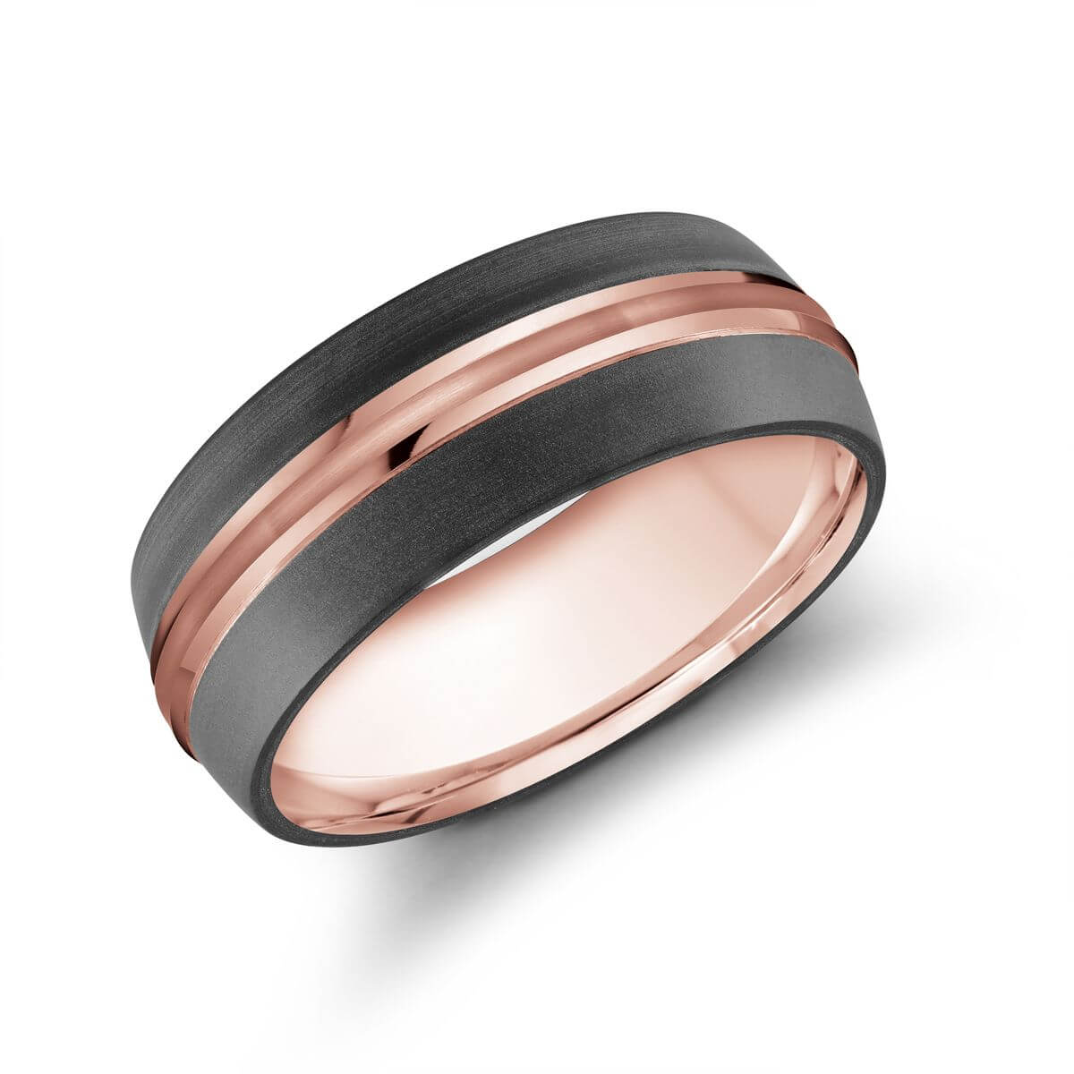 Mardini 8mm Men's Wedding Band in 14K Pink Gold MRDA-026-8P