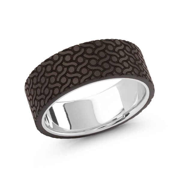 Mardini 7mm Men's Wedding Band in 14K White Gold MRDA-054