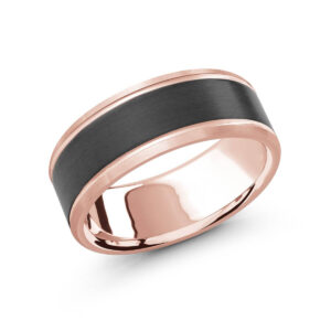 Mardini 8mm Men's Wedding Band in 14K Pink Gold MRDA-072-8P