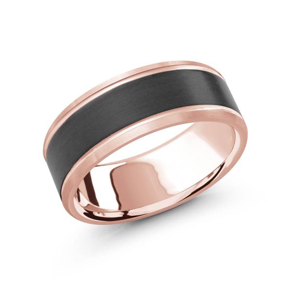 Mardini 8mm Men's Wedding Band in 14K Pink Gold MRDA-072-8P