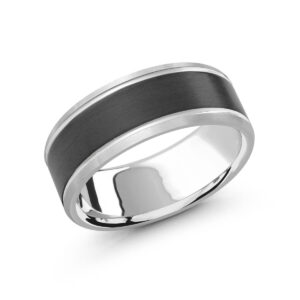 Mardini 8mm Men's Wedding Band in 14K White Gold MRDA-072-8W